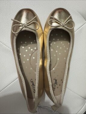 Cat & Jack Metallic Gold Ballet Flats with Bow